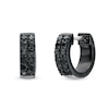 Vera Wang Men 0.45 CT. T.W. Black Diamond Double Row Hoop Earrings in Sterling Silver with Black Ruthenium Plate