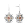 Thumbnail Image 1 of Disney Treasures Encanto Multi-Gemstone and 0.085 CT. T.W. Diamond Drop Earrings in Sterling Silver and 10K Rose Gold