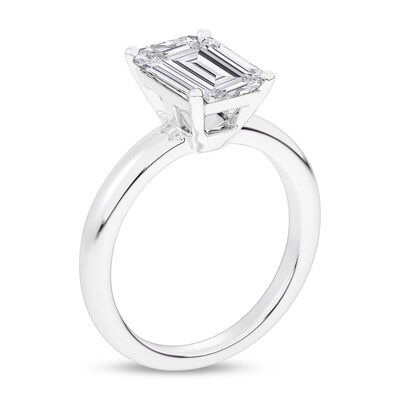 3.00 CT. Certified Emerald-Cut Lab-Created Diamond Solitaire Engagement Ring in 14K White Gold (F/SI2)