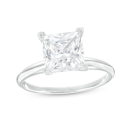 2.50 CT. Certified Princess-Cut Lab-Created Diamond Solitaire Engagement Ring in 14K White Gold (F/SI2)