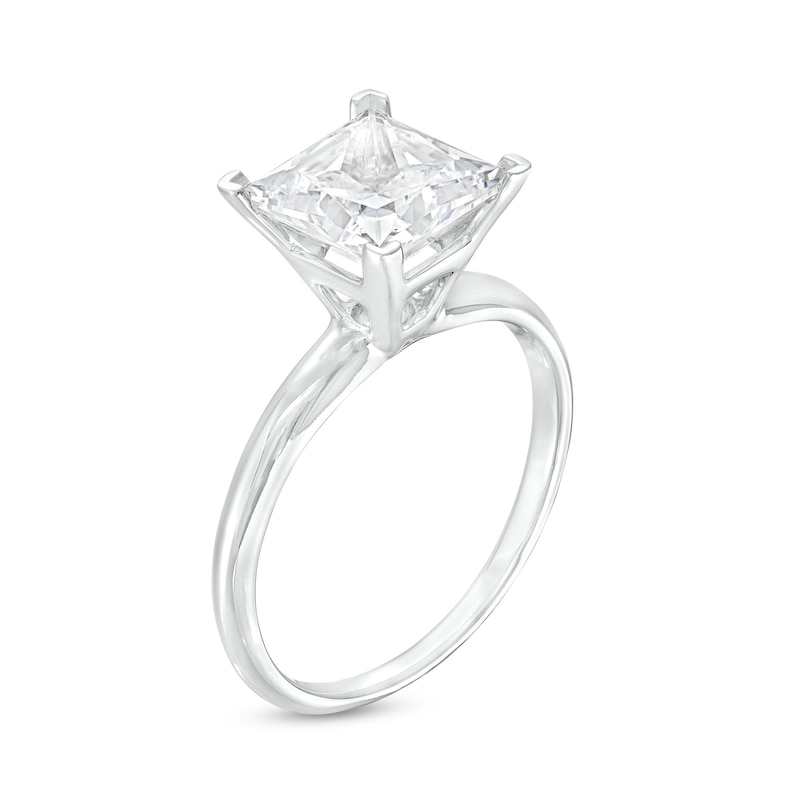2.50 CT. Certified Princess-Cut Lab-Created Diamond Solitaire Engagement Ring in 14K White Gold (F/SI2)