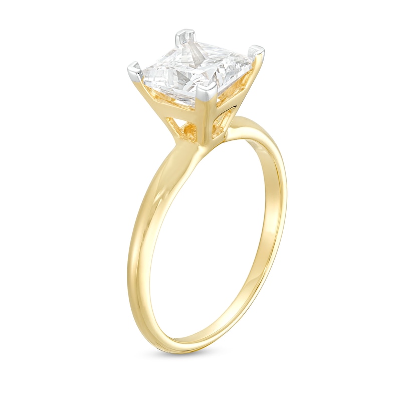 Main Image 3 of 2.50 CT. Certified Princess-Cut Lab-Created Diamond Solitaire Engagement Ring in 14K Gold (F/SI2)