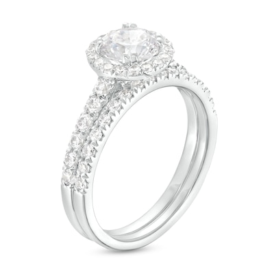 1.70 CT. T.W. Certified Lab-Created Diamond Frame Bridal Set in 14K White Gold (F/SI2)