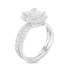 2.80 CT. T.W. Certified Princess-Cut Lab-Created Diamond Cushion Frame Bridal Set in 14K White Gold (F/SI2)