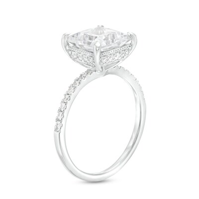 3.25 CT. T.W. Certified Princess-Cut Lab-Created Diamond Engagement Ring in 14K White Gold (F/SI2)