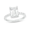 3.80 CT. T.W. Certified Emerald-Cut Lab-Created Diamond Hidden Frame Engagement Ring in 14K White Gold (F/SI2)