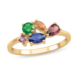 Mother's Multi-Shape Gemstone Cluster Ring (5 Stones)