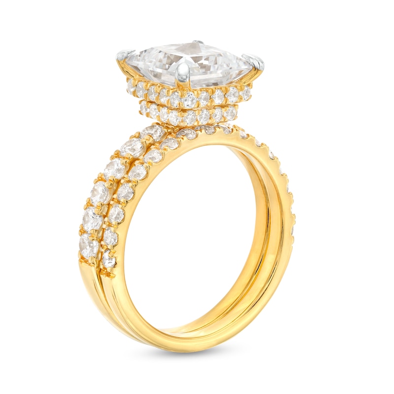 3.00 CT. T.W. Certified Princess-Cut Lab-Created Diamond Bridal Set in 14K Gold (F/SI2)|Peoples Jewellers