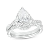 Thumbnail Image 0 of 2.50 CT. T.W. Certified Pear-Shaped Lab-Created Diamond Frame Crossover Split Shank Bridal Set in 14K White Gold (F/SI2)