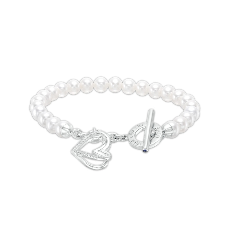 The Kindred Heart from Vera Wang Love Collection Freshwater Cultured Pearl and Diamond Bracelet in Sterling Silver|Peoples Jewellers