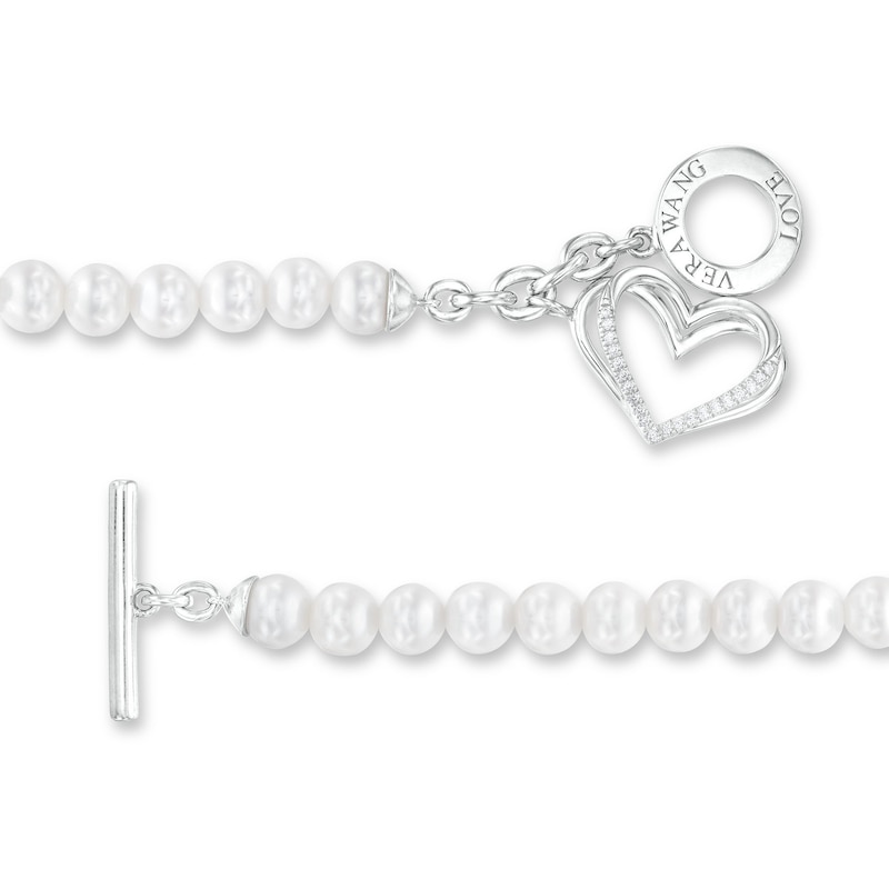The Kindred Heart from Vera Wang Love Collection Freshwater Cultured Pearl and Diamond Bracelet in Sterling Silver|Peoples Jewellers