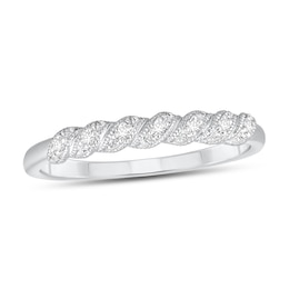 0.05 CT. T.W. Diamond Cascading Vintage-Style Band in 10K White Gold