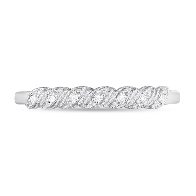 0.05 CT. T.W. Diamond Cascading Vintage-Style Band in 10K White Gold|Peoples Jewellers
