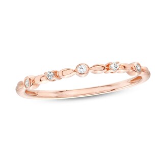 0.05 CT. T.W. Diamond Five Stone Anniversary Band in 10K Rose Gold