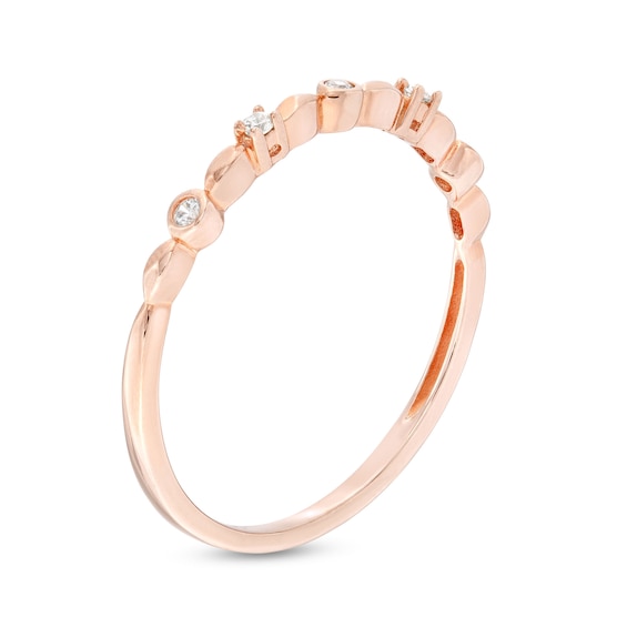 0.05 CT. T.W. Diamond Five Stone Anniversary Band in 10K Rose Gold