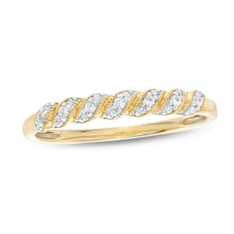 0.05 CT. T.W. Diamond Twist Vintage-Style Anniversary Band in 10K Gold