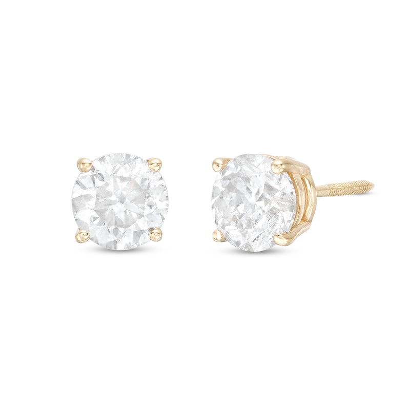 1.23 CT. T.W. Diamond Solitaire Stud Earrings in 10K Gold (I/I3)