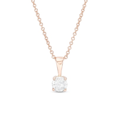 0.18 CT. Diamond Solitaire Pendant in 10K Rose Gold (I/I3)