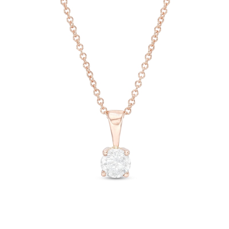 0.18 CT. Diamond Solitaire Pendant in 10K Rose Gold (I/I3)|Peoples Jewellers