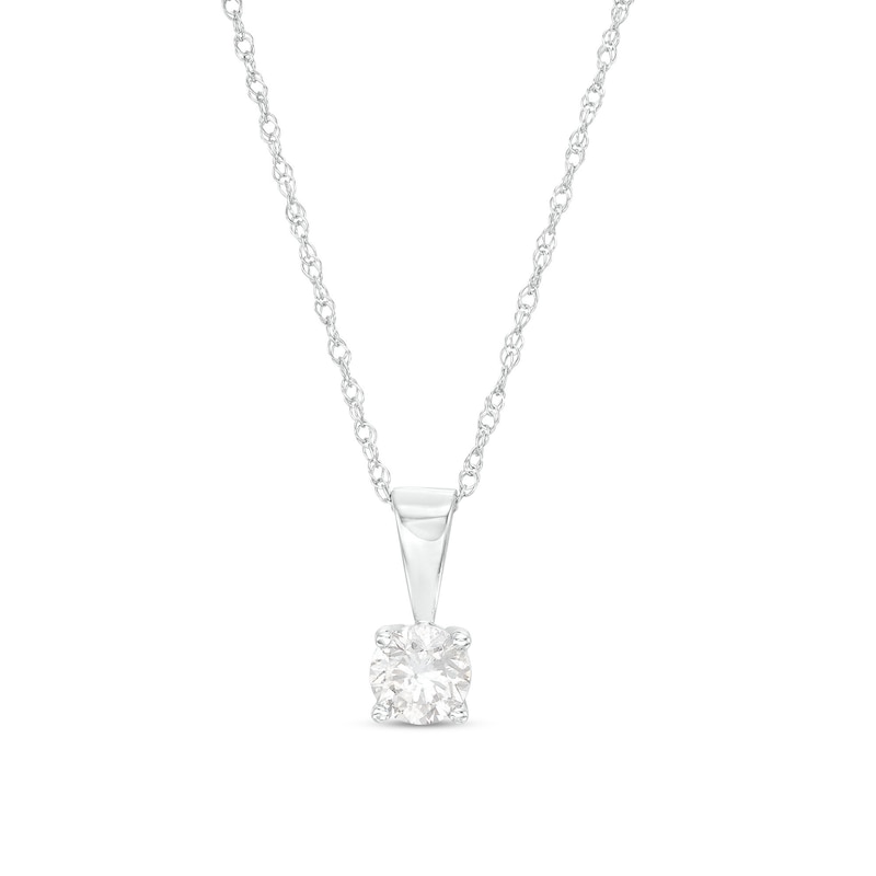 Main Image 1 of 0.18 CT. Diamond Solitaire Pendant in 10K White Gold (I/I3)