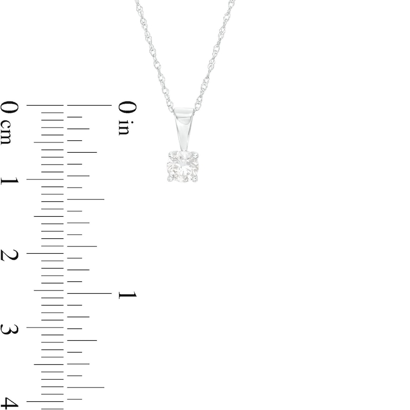 Main Image 3 of 0.18 CT. Diamond Solitaire Pendant in 10K White Gold (I/I3)