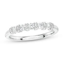 0.50 CT. T.W. Diamond Alternating Anniversary Band in 10K White Gold