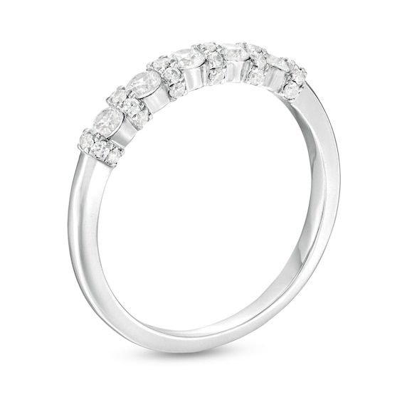 0.50 CT. T.W. Diamond Alternating Anniversary Band in 10K White Gold