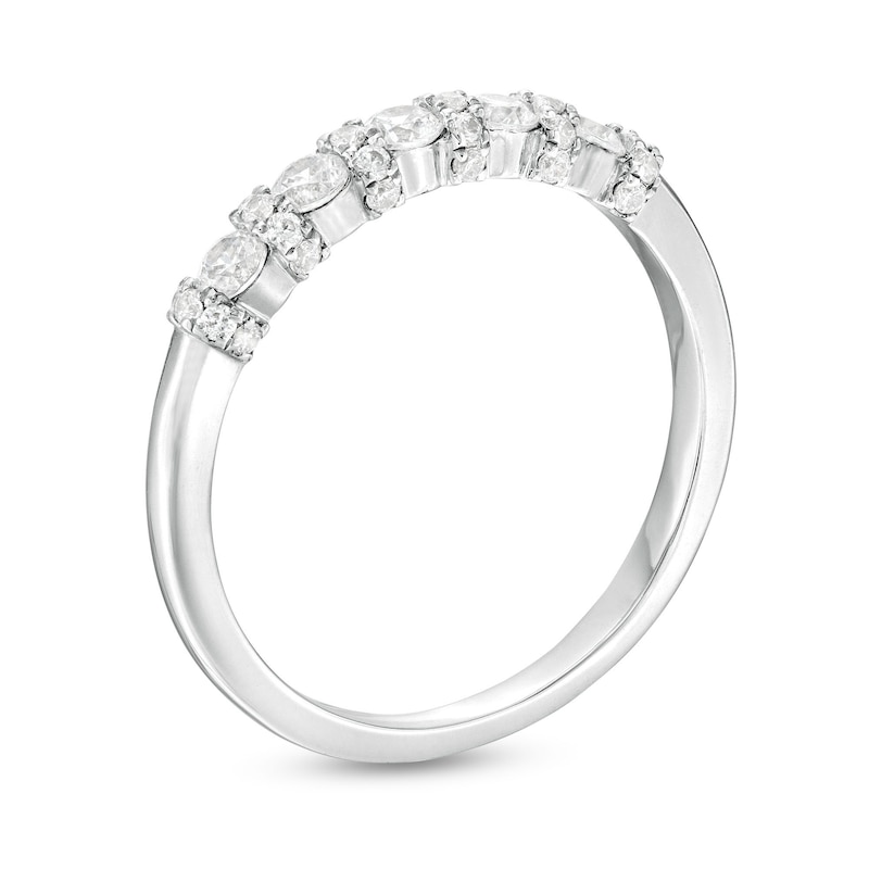 0.50 CT. T.W. Diamond Alternating Anniversary Band in 10K White Gold|Peoples Jewellers