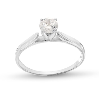 CT. Diamond Solitaire Tapered Shank Engagement Ring in Platinum (I/I2