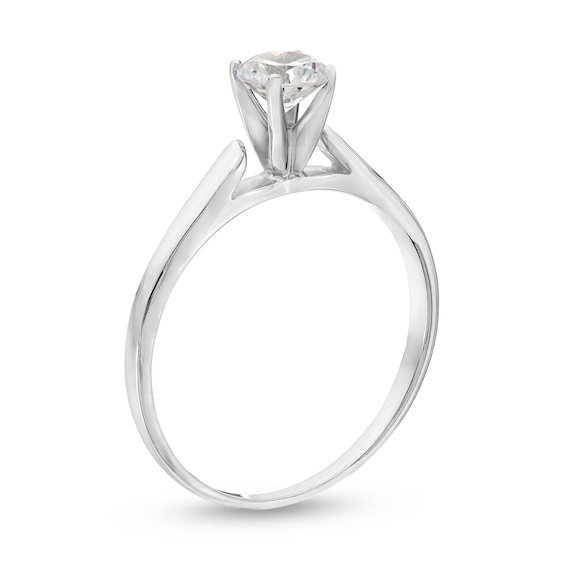 CT. Diamond Solitaire Tapered Shank Engagement Ring in Platinum (I/I2