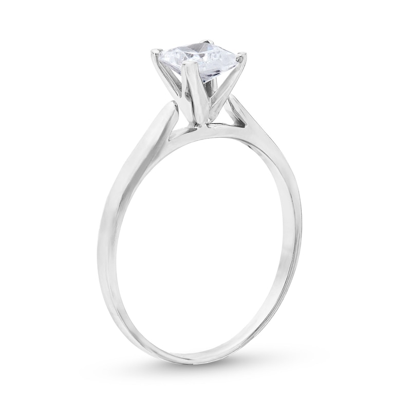 0.45 CT. Princess-Cut Diamond Solitaire Tapered Shank Engagement Ring in Platinum (I/I2)|Peoples Jewellers