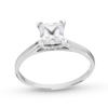 Thumbnail Image 1 of 0.95 CT. Princess-Cut Diamond Solitaire Engagement Ring in Platinum (I/I2)