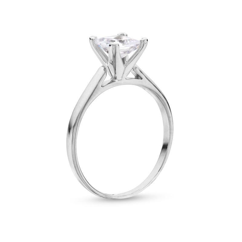 Main Image 3 of 0.95 CT. Princess-Cut Diamond Solitaire Engagement Ring in Platinum (I/I2)