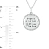 0.086 CT. T.W. Diamond Alternating Beaded Frame Engravable Birth Stats Pendant in Sterling Silver (1-4 Lines)