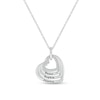 0.086 CT. T.W. Diamond Engravable Tilted Four Hearts Pendant in Sterling Silver (1-3 Lines)