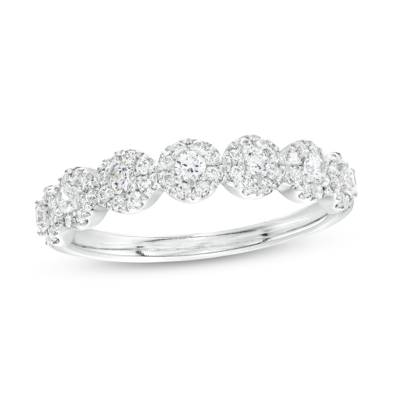 0.50 CT. T.W. Multi-Diamond Anniversary Band in 10K White Gold|Peoples Jewellers