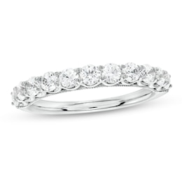 1.00 CT. T.W. Certified Diamond Eleven Stone Vintage-Style Anniversary Band in 18K White Gold (F/I1)