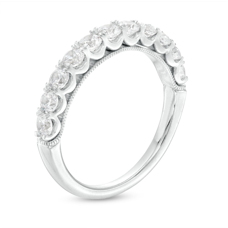 1.00 CT. T.W. Certified Diamond Eleven Stone Vintage-Style Anniversary Band in 18K White Gold (F/I1)|Peoples Jewellers