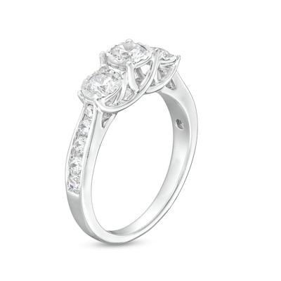 1.00 CT. T.W. Diamond Miracle Past Present Future® Engagement Ring in 10K White Gold (I/I2)