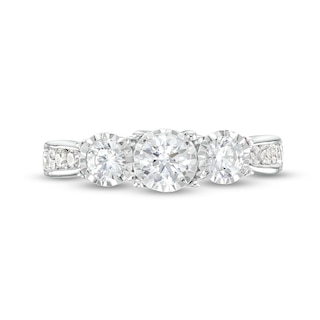 1.00 CT. T.W. Diamond Miracle Past Present Future® Engagement Ring in 10K White Gold (I/I2)