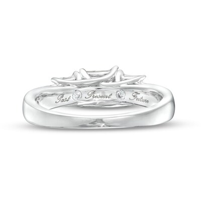 1.00 CT. T.W. Princess-Cut Diamond Miracle Past Present Future® Engagement Ring in 10K White Gold (I/I2)