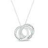 0.04 CT. T.W. Diamond Engravable Three Interlocking Circles Pendant in Sterling Silver (1-3 Lines)