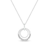 Thumbnail Image 0 of 0.085 CT. T.W. Diamond Engravable Double Doorknocker Circle Pendant in Sterling Silver (1 Line)