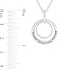 Thumbnail Image 1 of 0.085 CT. T.W. Diamond Engravable Double Doorknocker Circle Pendant in Sterling Silver (1 Line)