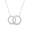 Thumbnail Image 0 of 0.086 CT. T.W. Diamond Engravable Interlocking Circles Necklace in Sterling Silver (1 Line)