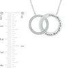 Thumbnail Image 1 of 0.086 CT. T.W. Diamond Engravable Interlocking Circles Necklace in Sterling Silver (1 Line)