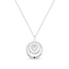 Thumbnail Image 0 of 0.085 CT. T.W. Diamond Engravable Double Circle with Heart Lock Pendant in Sterling Silver (1-2 Lines)