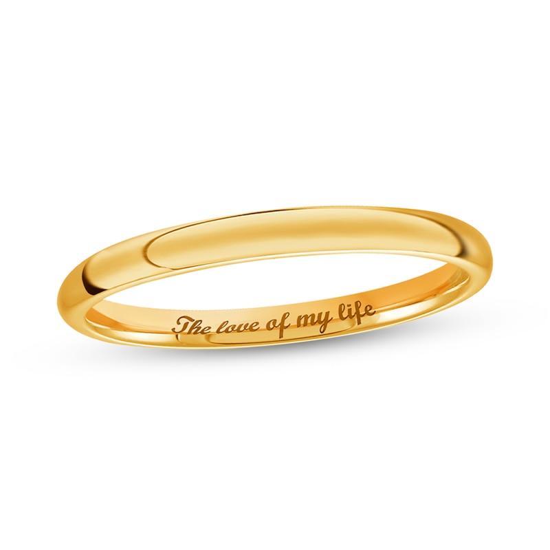 2.0mm Engravable Comfort-Fit Wedding Band in 14K Gold (1 Finish and Line)|Peoples Jewellers