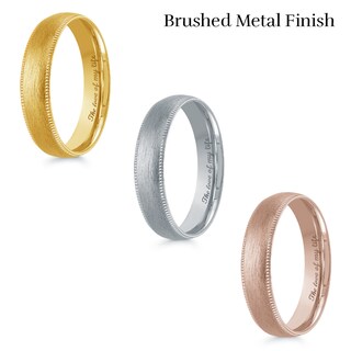 4.0mm Engravable Textured Edge Wedding Band in 14K Gold (1 Finish and Line