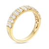 0.95 CT. T.W. Baguette and Round Diamond Alternating Column Anniversary Band in 10K Gold